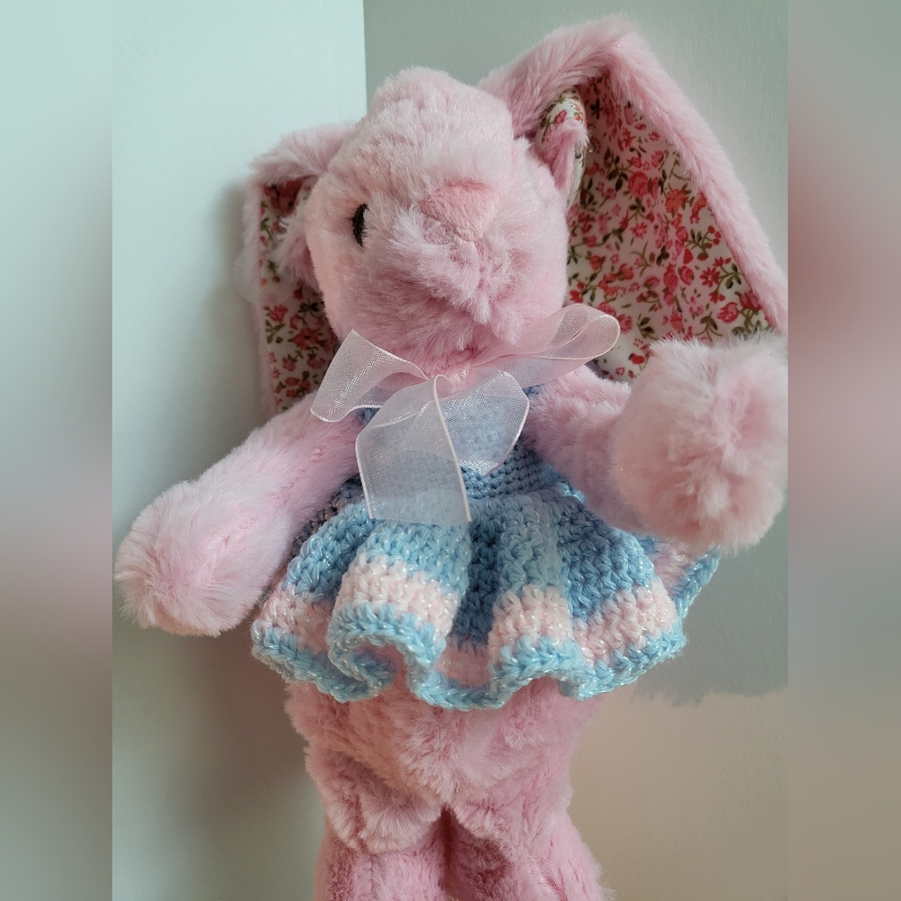 Plush Rabbit With Homemade Crochet Dress